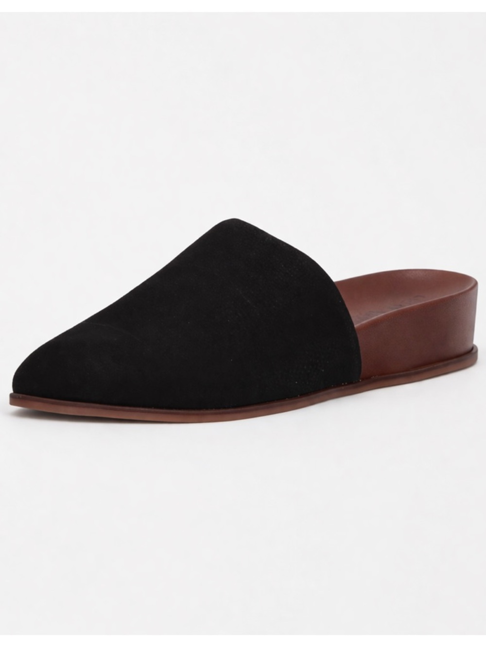 LUCKY BRAND BLACK SUEDE Elegant Black Slip-On Mules Slides SIZE 7.5